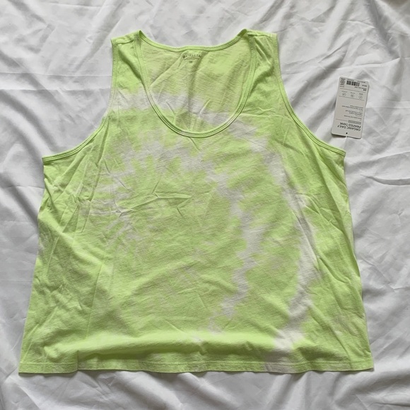 New ATHLETA Organic Cotton Daily Tie Dye Tank Lime Yellow Plus 2X 980758 Soft - Picture 2 of 11